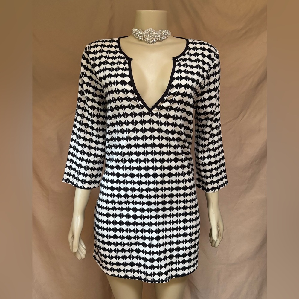 J.Crew Black and White Geometric Dress Tunic
